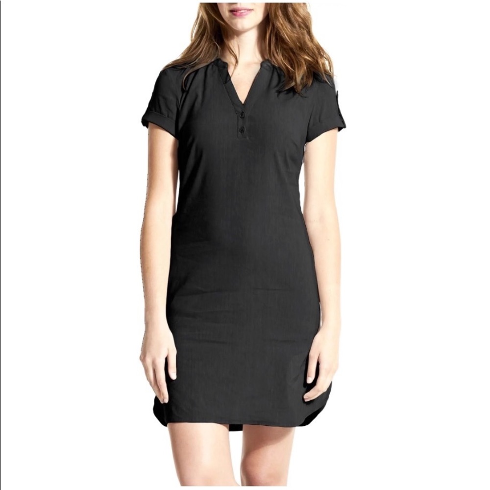 FIG Clothing | ARI Short-sleeved Linen/Lyocell Structured Modern-Fit Shift Dress